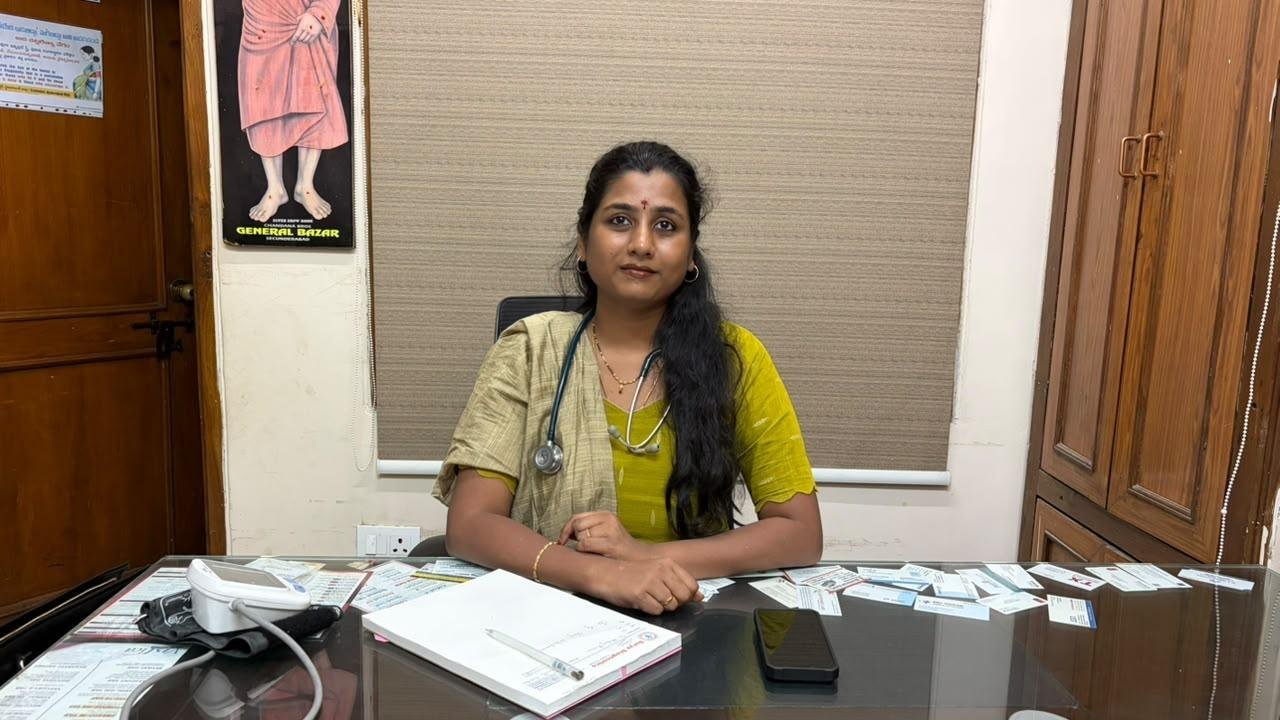Dr. Pranathi at her clinic desk